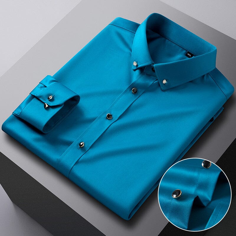 Camisa Social Slim Seda Gelo