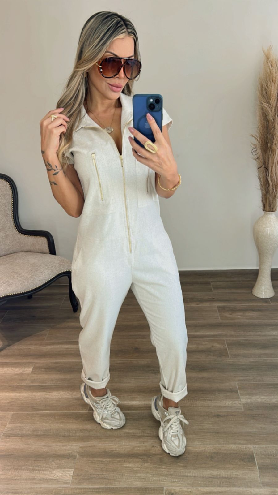 Macacão Santorini De Linho e Elastano + Brinde Exclusivo