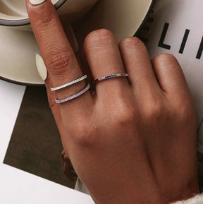 Anel Aparador em Prata 925 Cravejado Zircônia