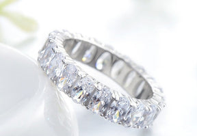 Anel em Prata 925 Zircônia Oval